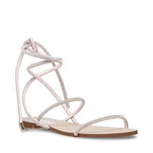 Steve Madden Twirl Rhinestone Lace Up Sandals 7